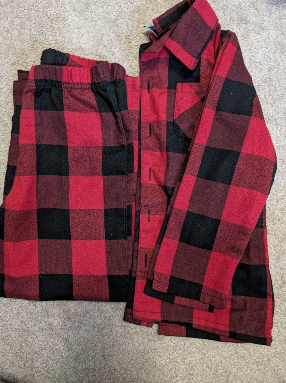 UnisexOld Navy Red & Black Buffalo Plaid Kids Pajama Set